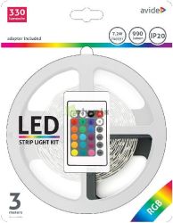 Avide LED Szalag Bliszter 12V 7.2W SMD5050 30LED RGB IP20 3m