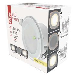 EMOS 5.5W LED panel beépíthető  420lm IP20 meleg fehér